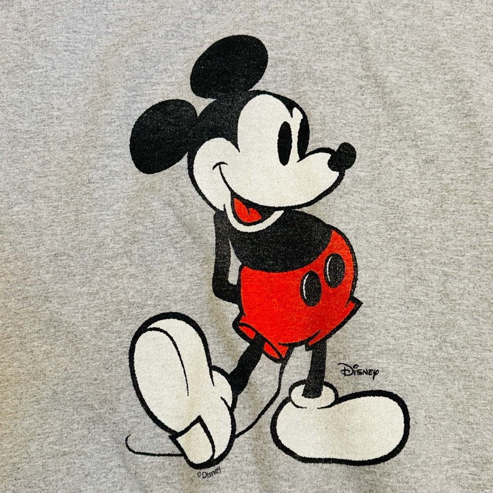 Junk Food Clothing x Disney Mickey Flea Market Fleece Heather Grey Sweatshirt—XL - Picture 6 of 10